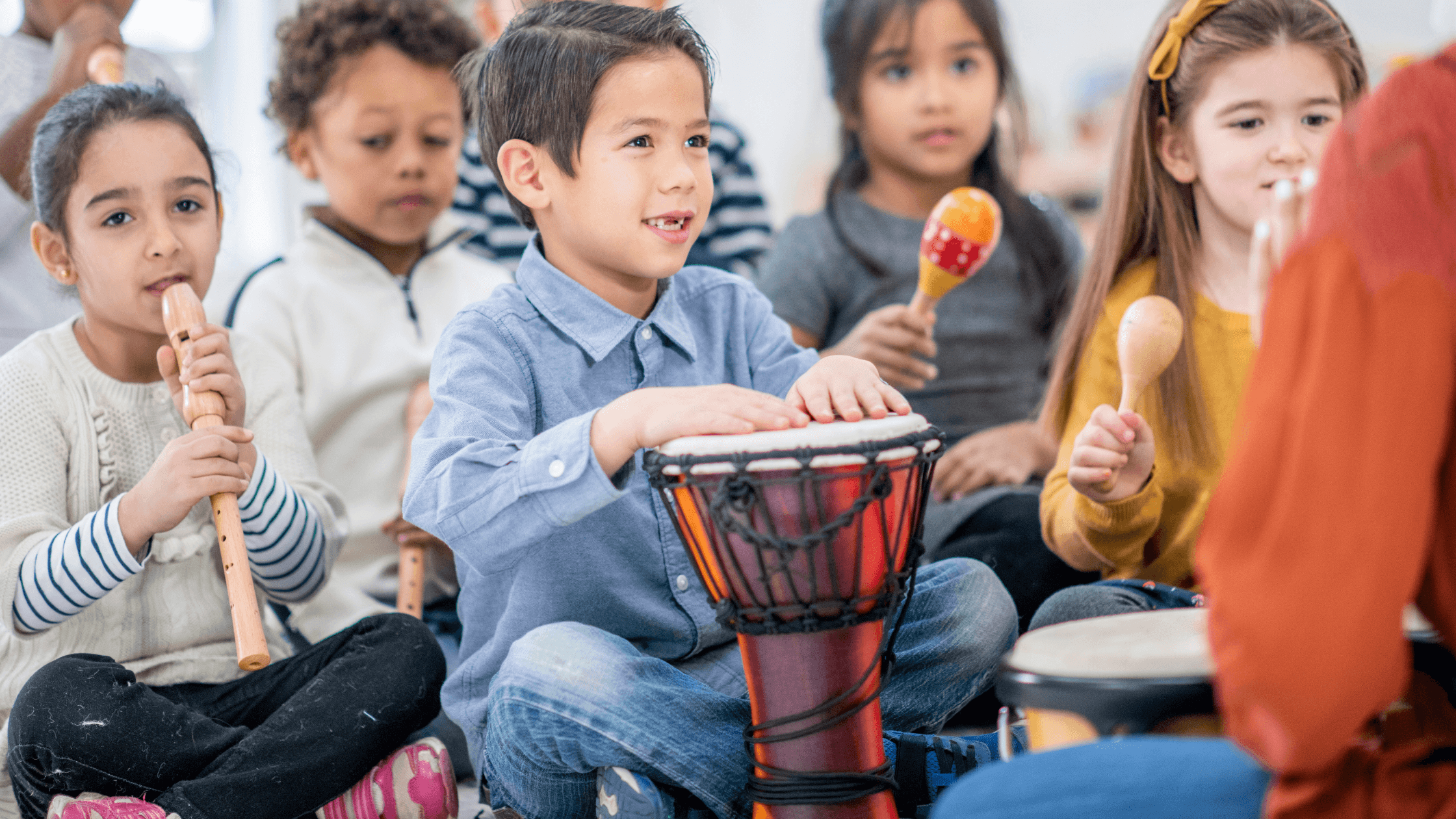 Kids are playing Different Musical Instruments 