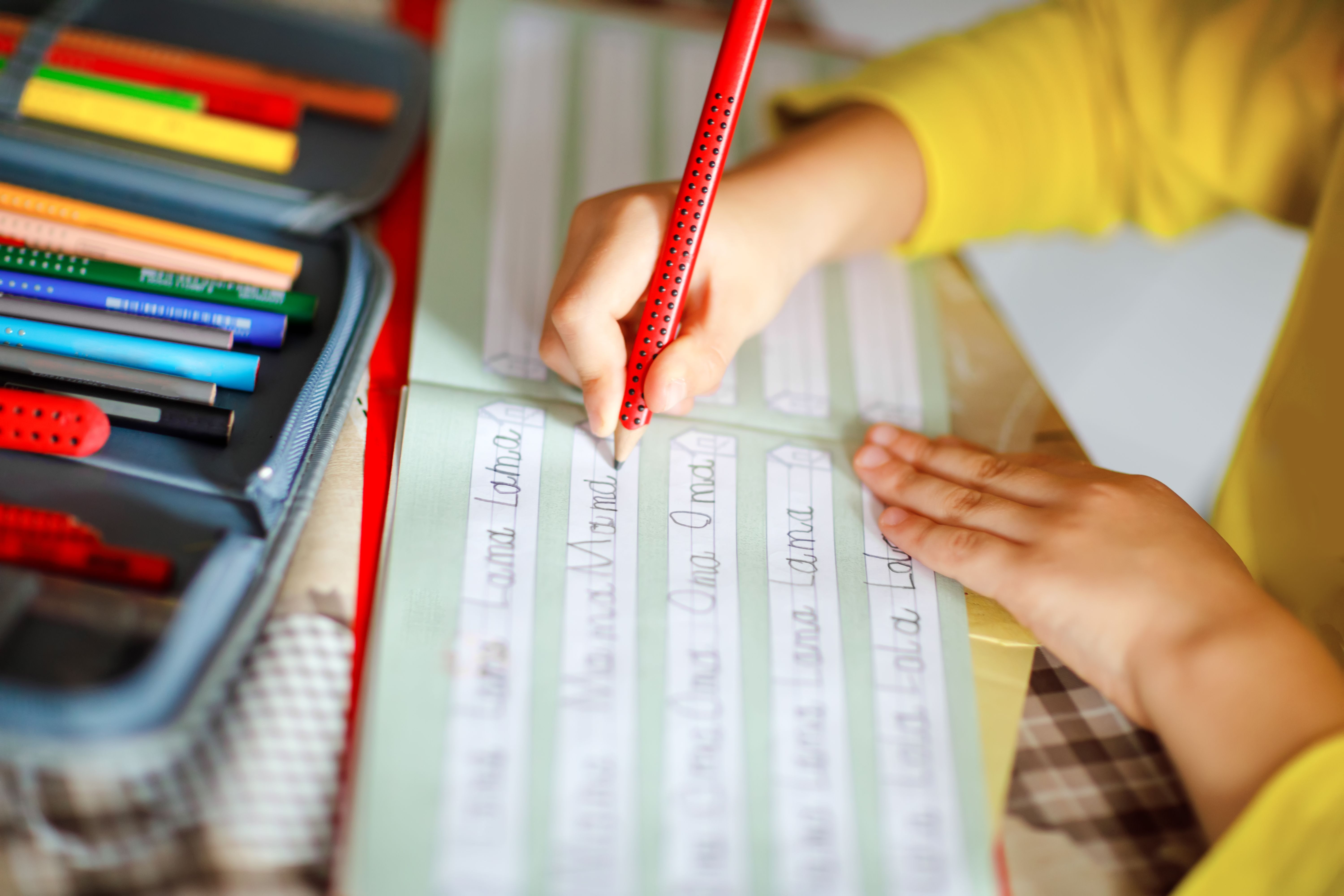 child writting something