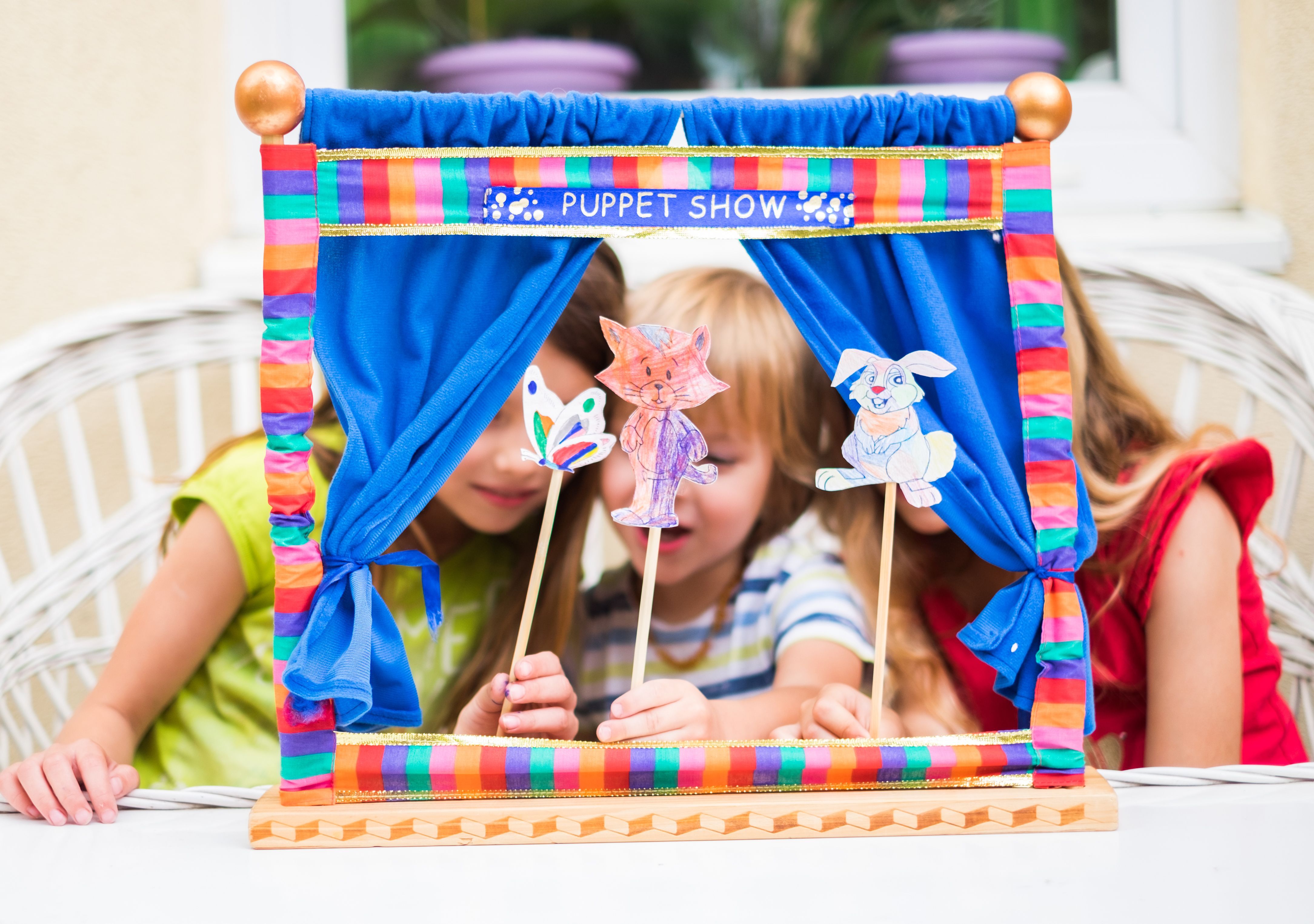 Kids doing puppet show